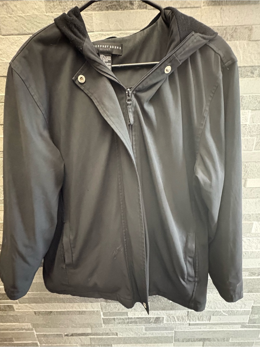 Geoffrey Beene Black Lightweight Hooded Jacket